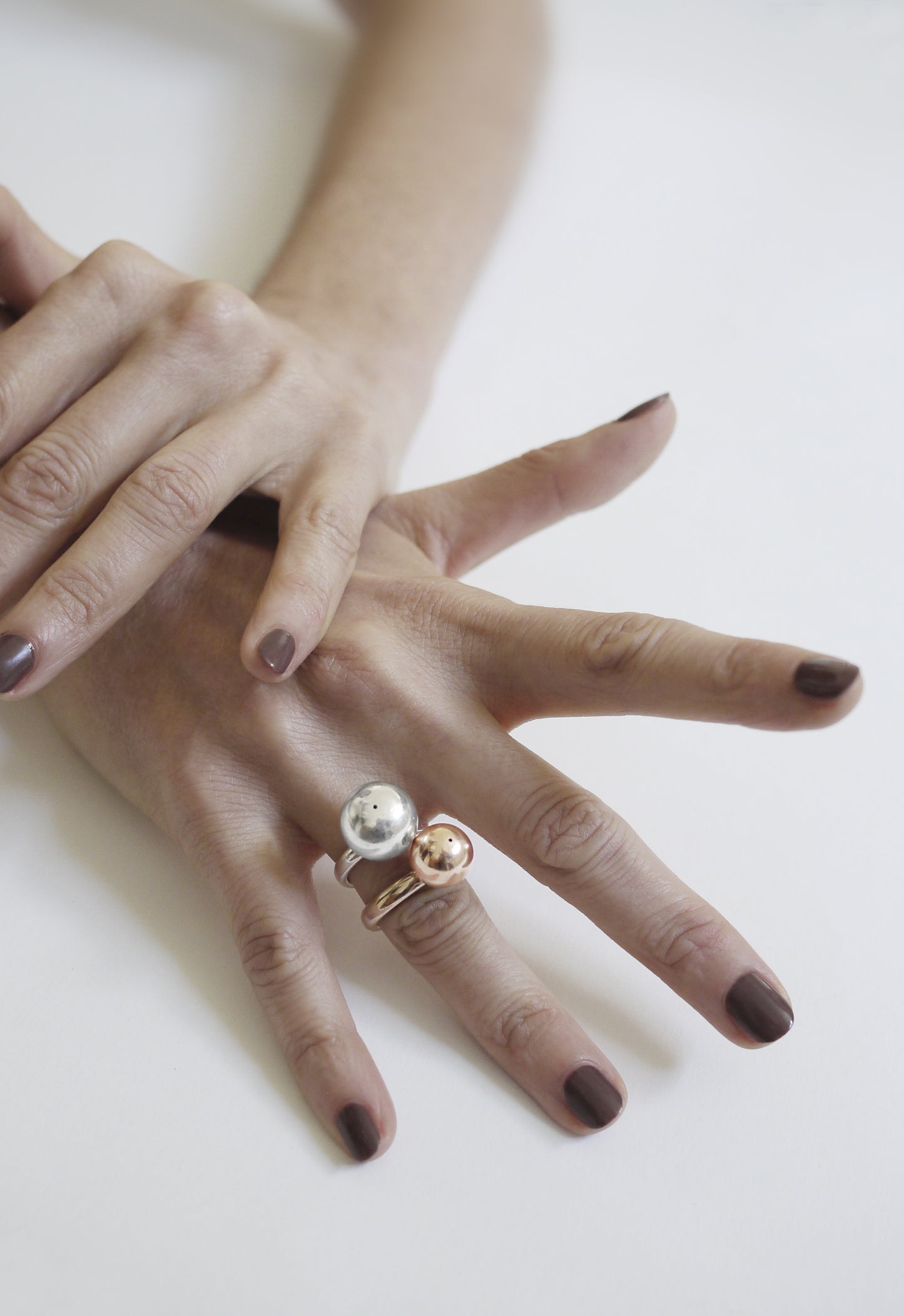 Silver Ring with large sphere