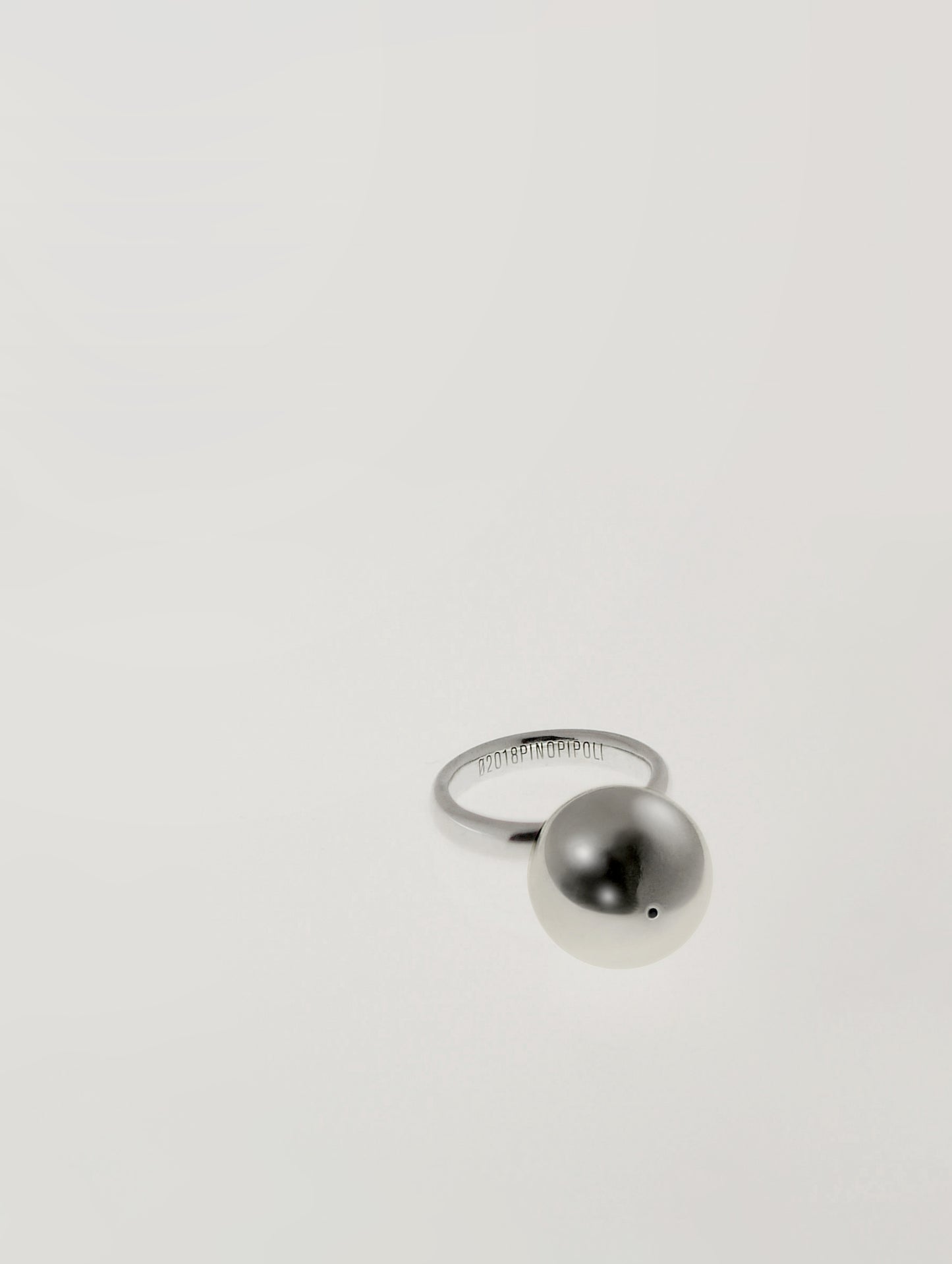 Silver Ring with large sphere